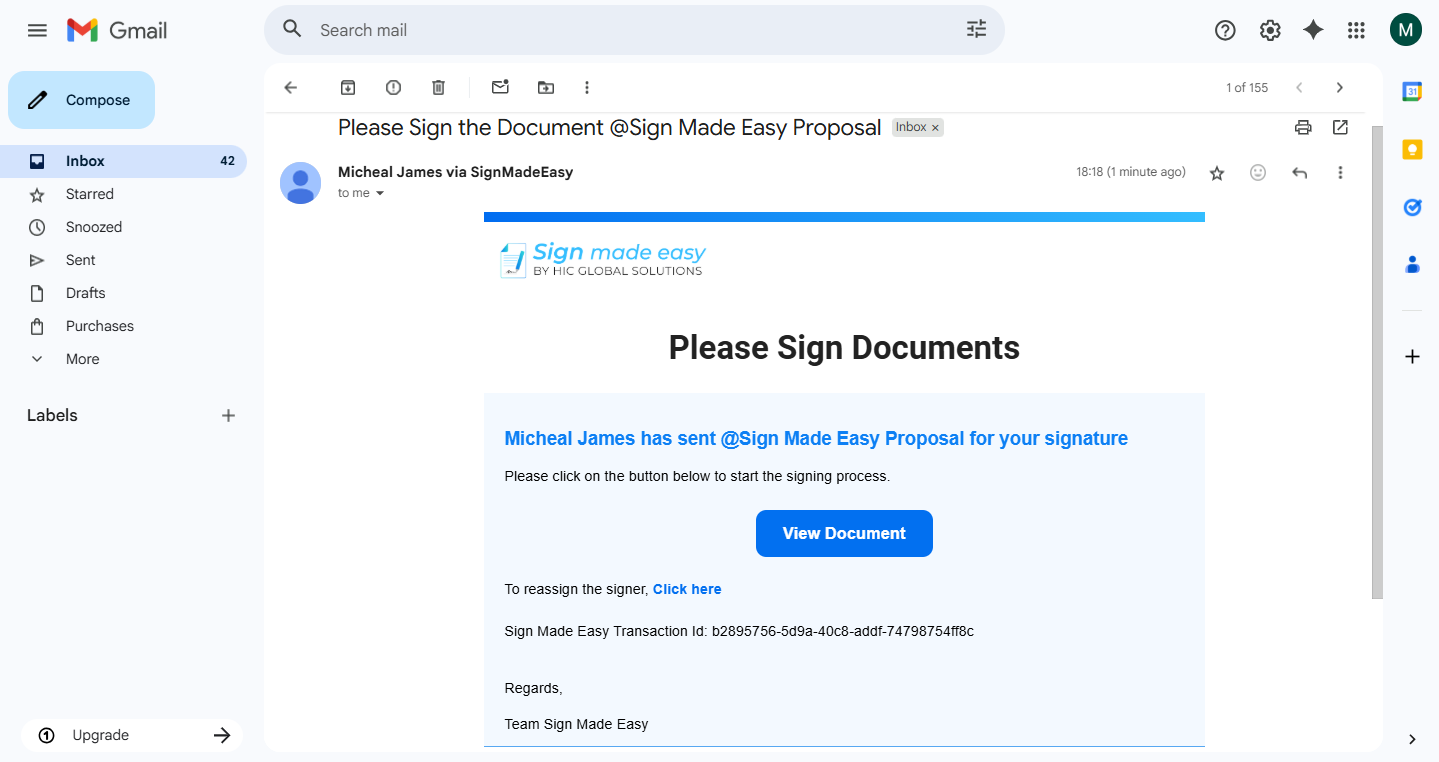 Now, the email is sent to the selected recipients. 