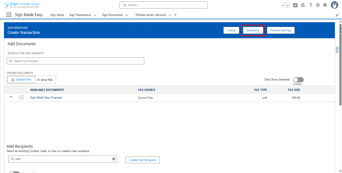 Esignature app for salesforce