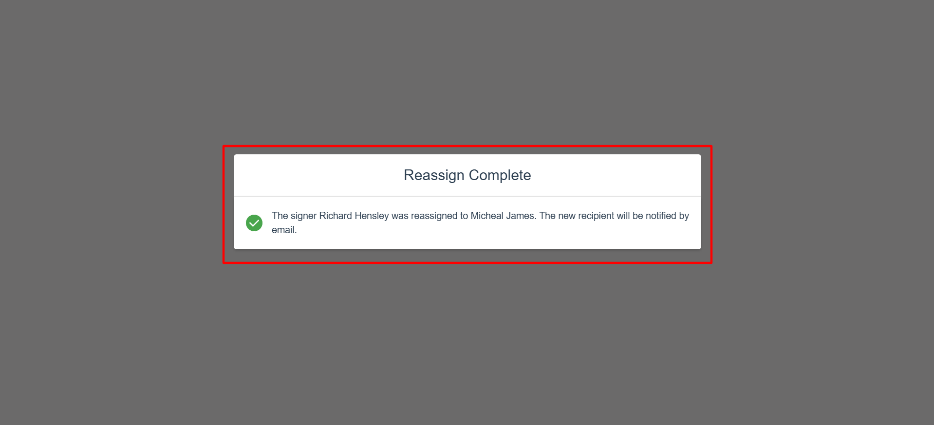 reassignment process