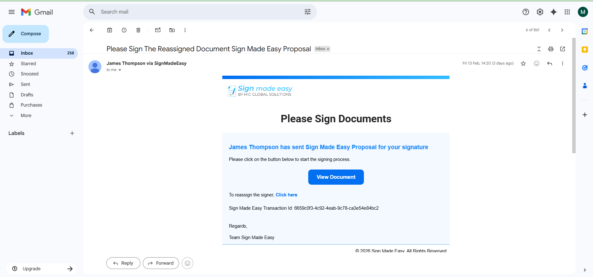 email notification has been successfully delivered