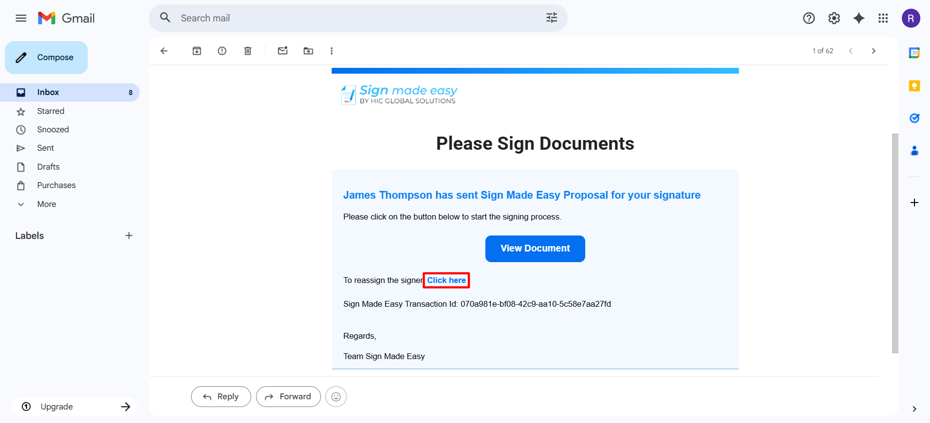 signer can reassign the document
