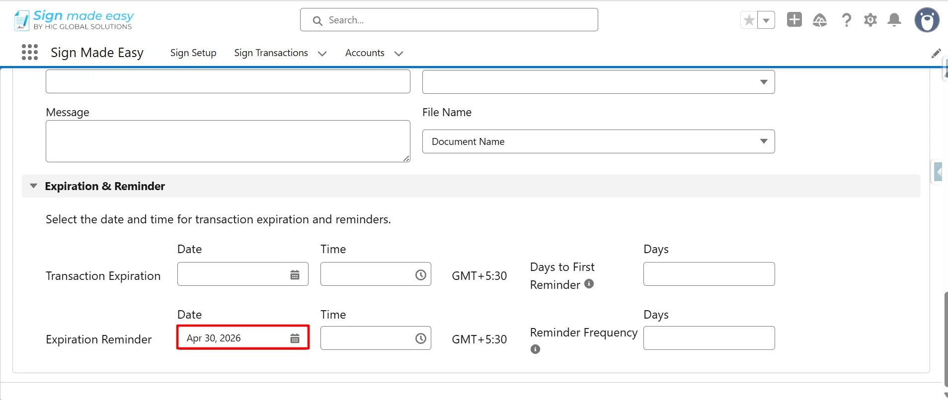 add documents and recipient details