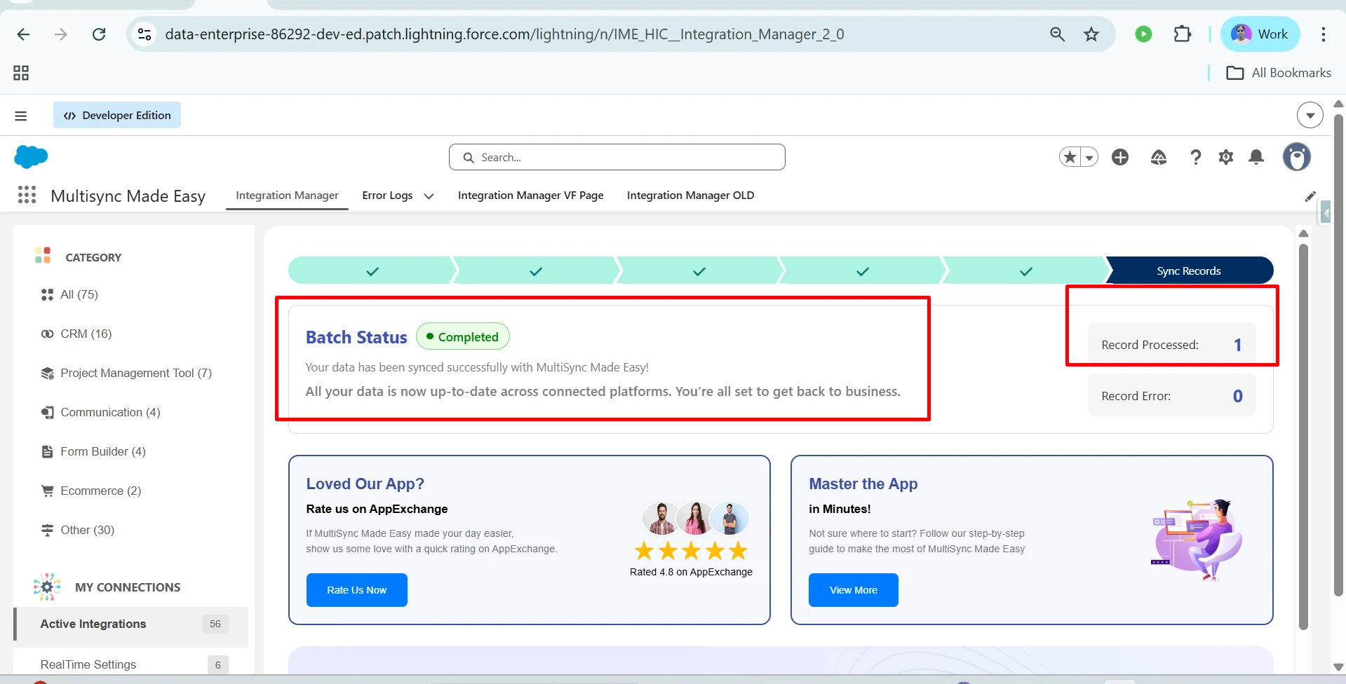 Calendly has been synced with Salesforce
