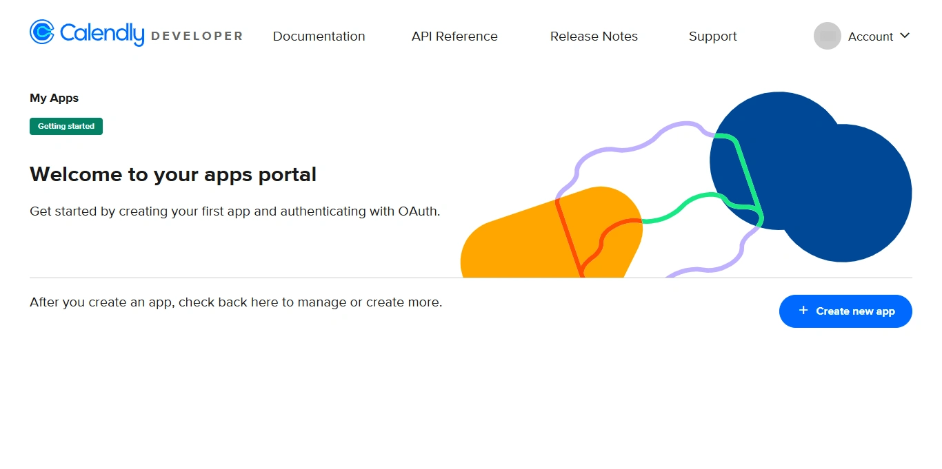 Click the "Create new app" button