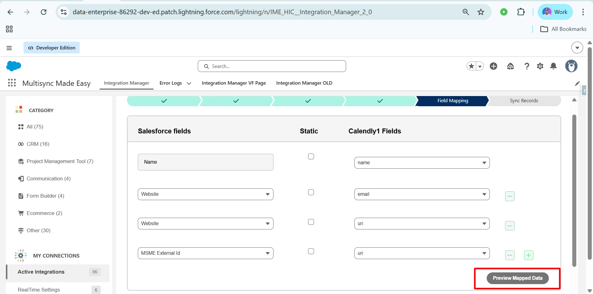 click on Preview Mapped Data