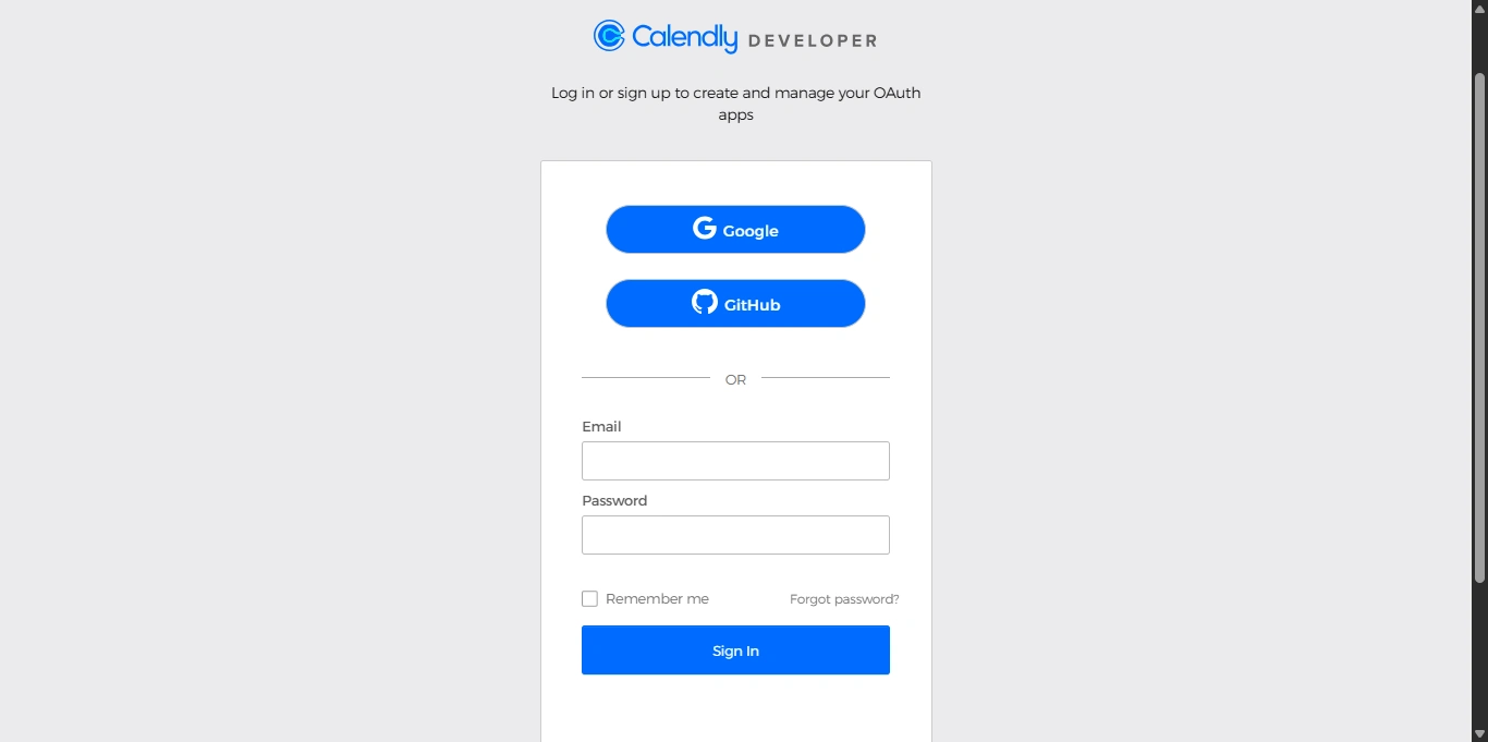 create a new account on Calendly