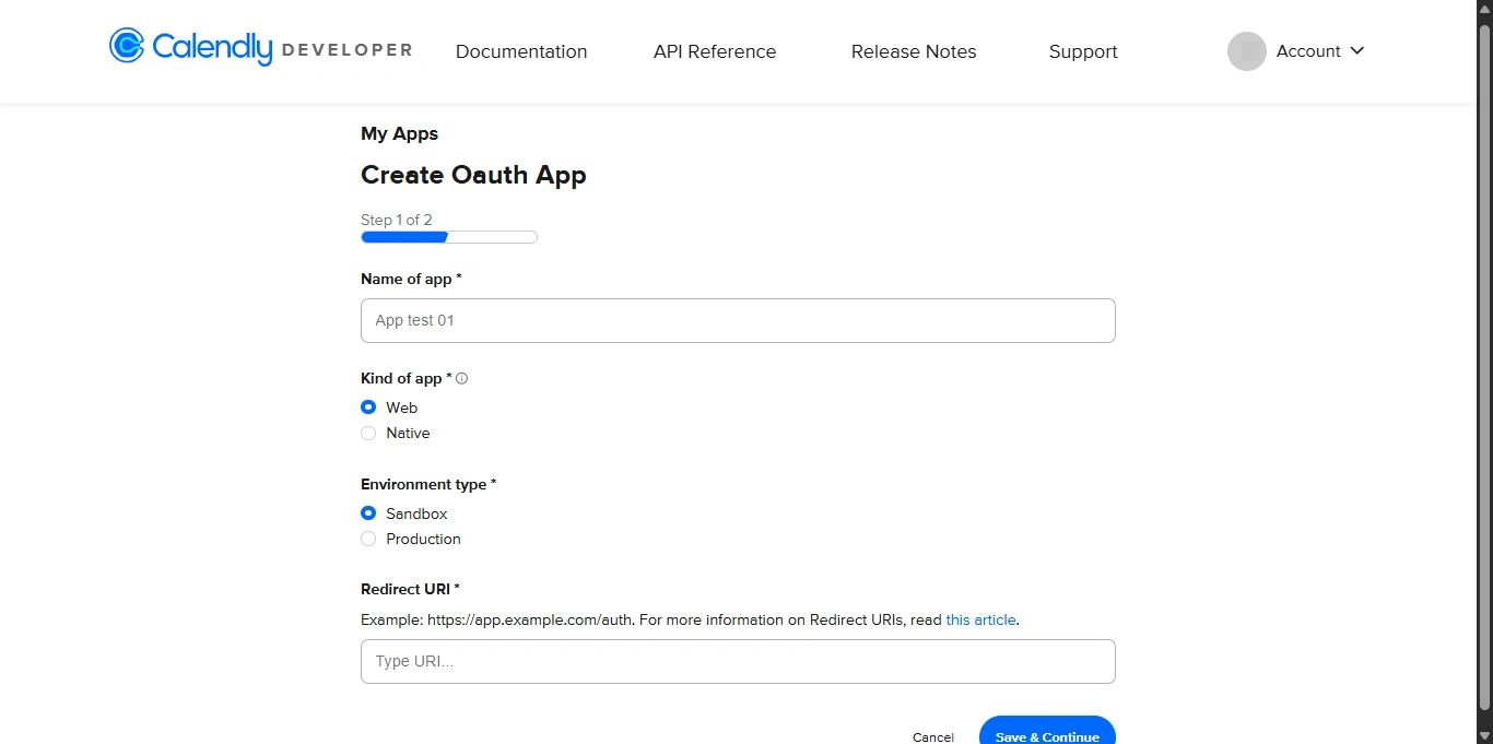 paste it into the “Redirect URL” field