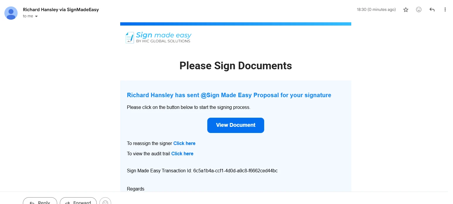 recipients will receive an email notification