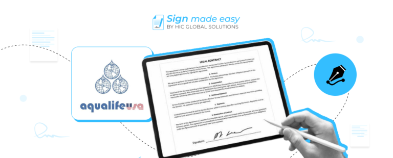 **Alt Text:** Aqualife USA Salesforce eSignature workflow delivering 90% productivity improvement.