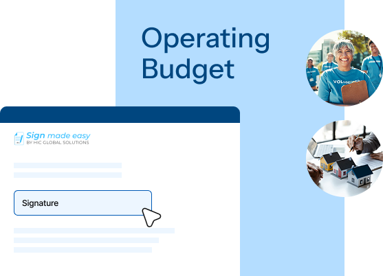 Nonprofit signing workflow mockup