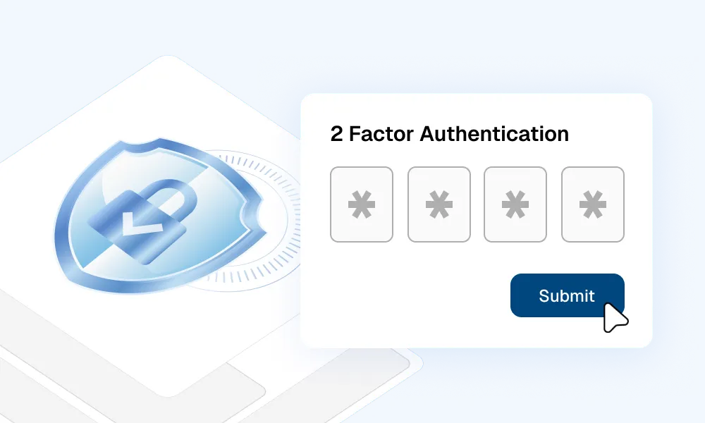 Multi-factor authentication screen