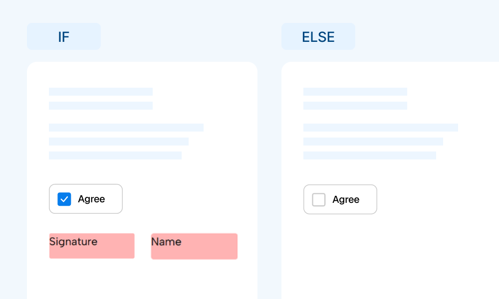 Conditional and smart fields screen