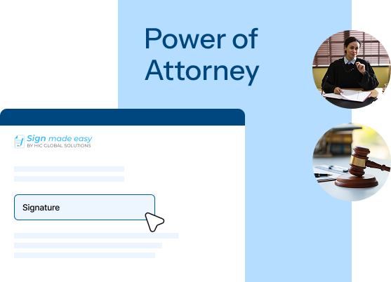 Legal contract signing workflow mockup