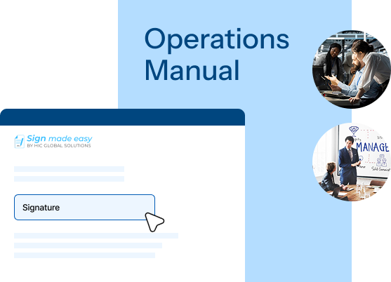 Operations work order signing workflow mockup