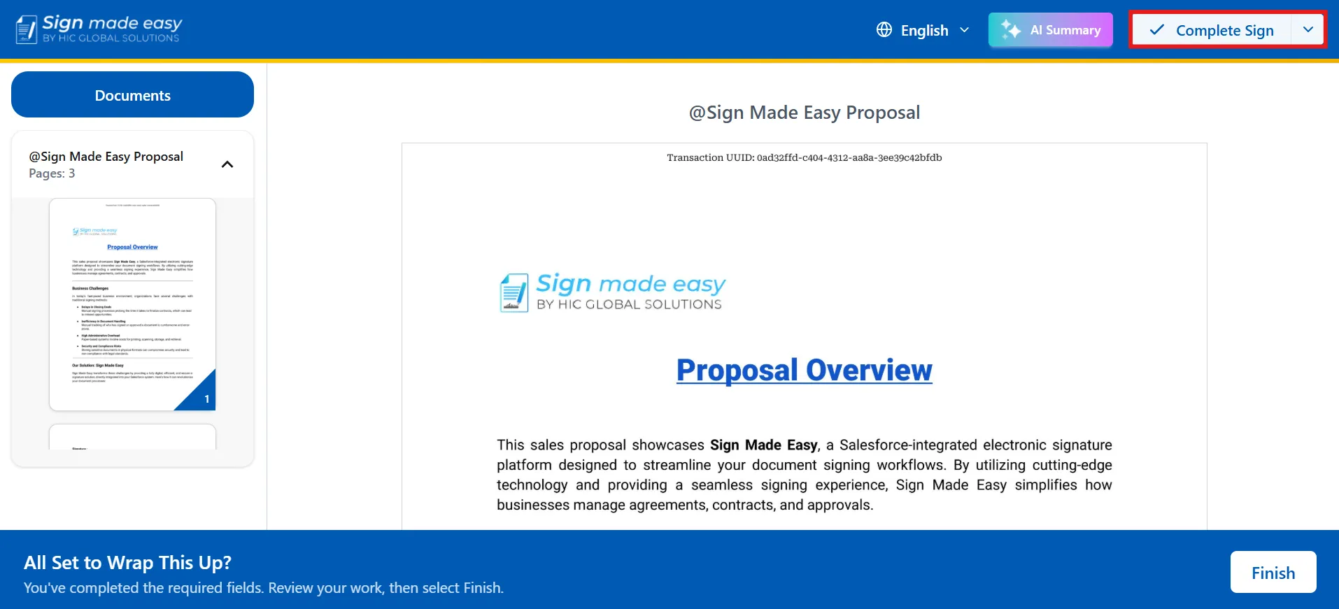 Complete the Signing Process