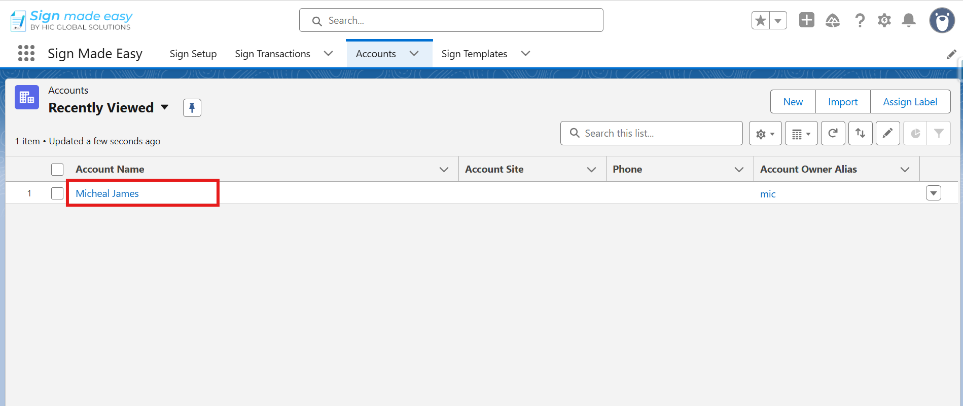 Open the Record Page